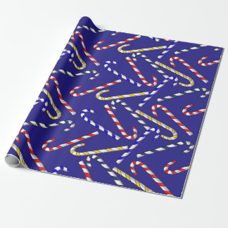 Candy Cane Christmas Blue Geschenkpapier