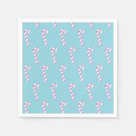 Candy Cane Christmas Blue Serviette