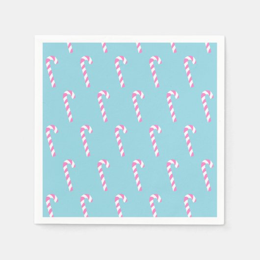Candy Cane Christmas Blue Serviette (Vorderseite)