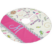 Candy Cane Christmas Brushed Polyester Tree Skirt Polyester Weihnachtsbaumdecke (Schrägansicht)
