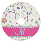 Candy Cane Christmas Brushed Polyester Tree Skirt Polyester Weihnachtsbaumdecke (Vorderseite)