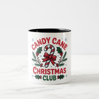 Candy Cane Christmas Club Festive Holiday & Wint Zweifarbige Tasse