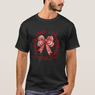 Candy Cane Christmas Club Frohe Weihnachten Niedli T-Shirt
