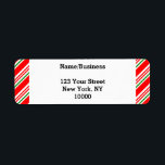 Candy Cane Christmas Custom<br><div class="desc">Das Muster ist grün,  rot und weiß. Benutzerdefinierte Rücksendeadressen-Aufkleber. Text bearbeiten,  um ihn anzupassen.</div>