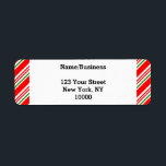 Candy Cane Christmas Custom<br><div class="desc">Das Muster ist grün, rot und weiß. Benutzerdefinierte Rücksendeadressen-Aufkleber. Text bearbeiten, um ihn anzupassen.</div>