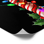 Candy Cane Christmas Design Boys Girls Kids Adults Poster (Ecke)