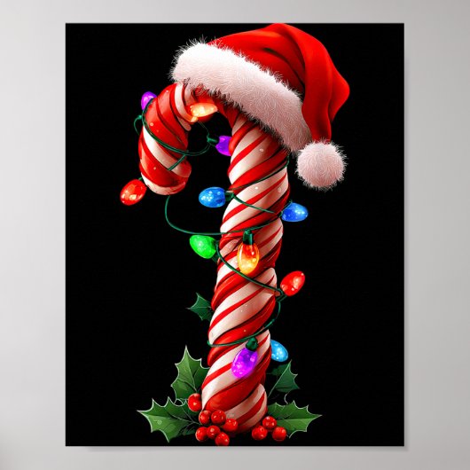 Candy Cane Christmas Design Boys Girls Kids Adults Poster (Vorne)