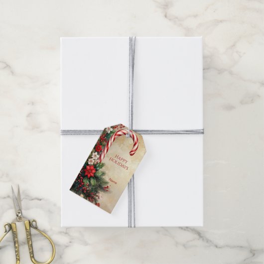 Candy Cane Christmas Gift Tag Geschenkanhänger (Mit Garn)