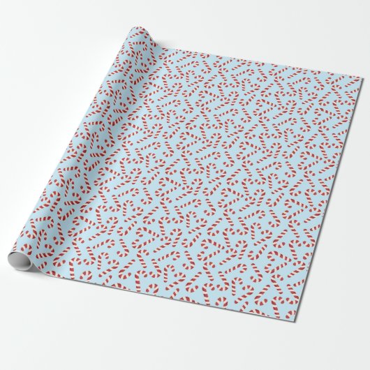 Candy Cane Christmas Gift Wrapping Paper - Blue Geschenkpapier (Ungerollt)
