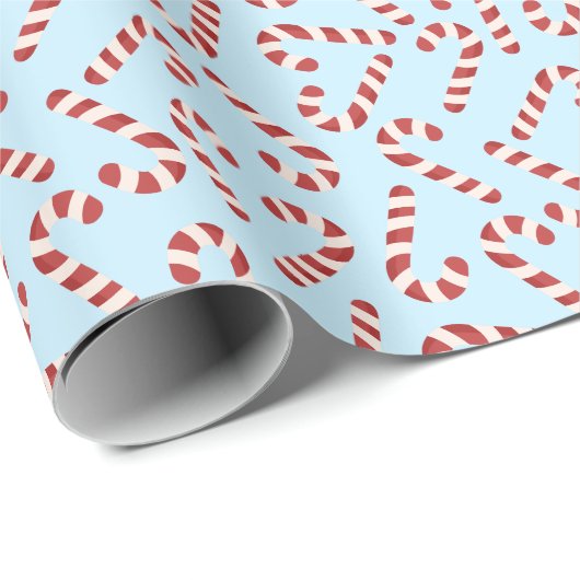 Candy Cane Christmas Gift Wrapping Paper - Blue Geschenkpapier (Rolleneckpunkt)
