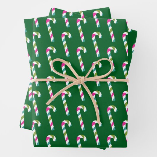 Candy Cane Christmas Green Geschenkpapier Set (Beispiel)