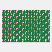 Candy Cane Christmas Green Geschenkpapier Set (Vorderseite)
