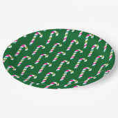 Candy Cane Christmas Green Pappteller (Schrägansicht)
