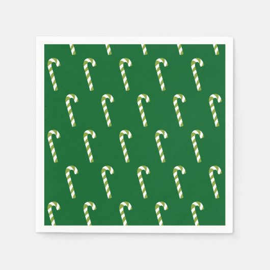 Candy Cane Christmas Green Serviette (Vorderseite)