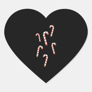 Candy Cane Christmas Herz-Aufkleber