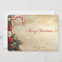 Candy Cane Christmas Holiday Card