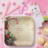 Candy Cane Christmas Holiday Paper Plate Pappteller (Party)