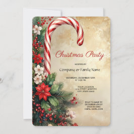 Candy Cane Christmas Holiday Party Invitation Einladung