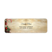Candy Cane Christmas Holiday Return Address Label (Vorne)