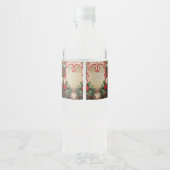 Candy Cane Christmas Holiday Water Bottle Label Wasserflaschenetikett (Rückseite)
