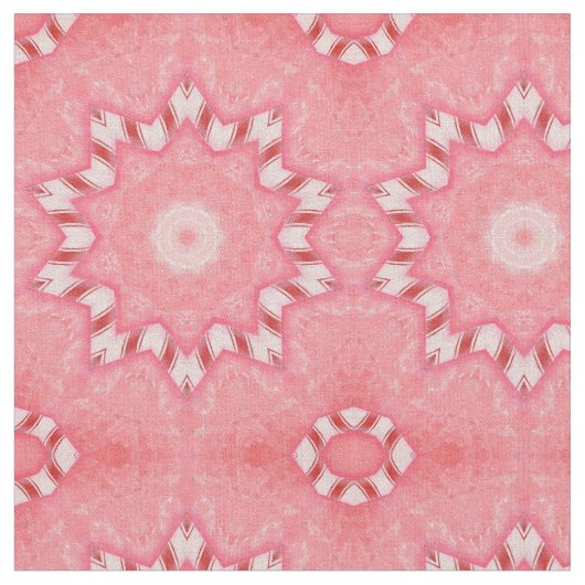 Candy Cane Christmas Kaleidoscope Pattern Fabric Stoff (Nahaufnahme)