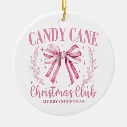Candy Cane Christmas Keepake Keramik Ornament (Vorne)