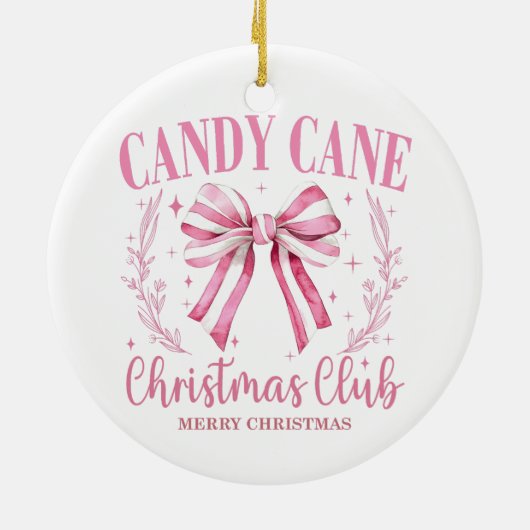 Candy Cane Christmas Keepake Keramik Ornament (Hinten)
