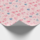 Candy Cane Christmas Magic Pattern Geschenkpapier (Ecke)