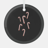 Candy Cane Christmas Ornament Aus Glas (Vorderseite)