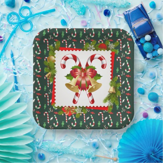 Candy Cane Christmas Pappteller (Party)