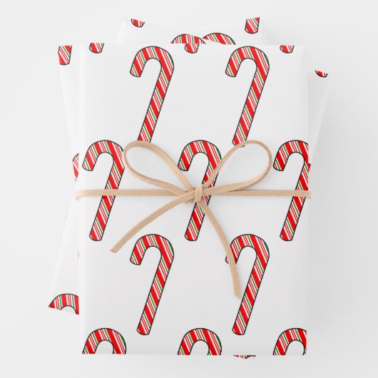 Candy Cane Christmas Pattern Geschenkpapier Set (Beispiel)