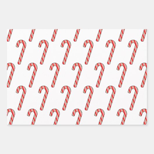 Candy Cane Christmas Pattern Geschenkpapier Set (Vorderseite)