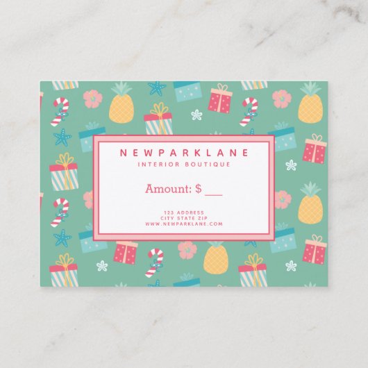 Candy Cane & Christmas Presets - Geschenkgutschein Visitenkarte (Rückseite)