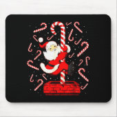 Candy Cane Christmas Santa Funny Lights Xmas Men W Mousepad (Vorne)