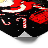 Candy Cane Christmas Santa Funny Lights Xmas Men W Poster (Ecke)