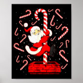 Candy Cane Christmas Santa Funny Lights Xmas Men W Poster (Vorne)