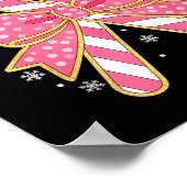 Candy Cane Christmas Season Girls Womens Retro Coq Poster (Ecke)