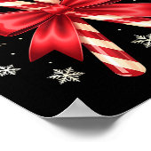 Candy Cane Christmas Season Girls Womens Retro Coq Poster (Ecke)