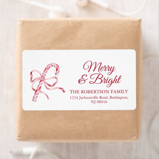 Candy Cane Christmas Shipping Label (Insitu)