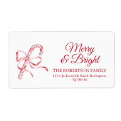 Candy Cane Christmas Shipping Label (Vorne)