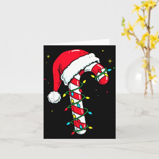 Candy Cane Christmas Shirt Santa Hat Family Matchi Karte (Gelbe Blume)