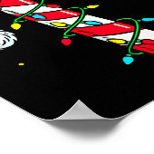 Candy Cane Christmas Shirt Santa Hat Family Matchi Poster (Ecke)