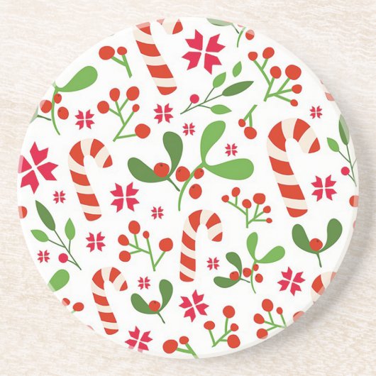 Candy Cane Christmas Stone Untersetzer (Vorne)