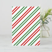 Candy Cane Christmas Stripes Red Green Einladung (Stehend Vorderseite)