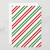 Candy Cane Christmas Stripes Red Green Einladung (Vorne/Hinten)