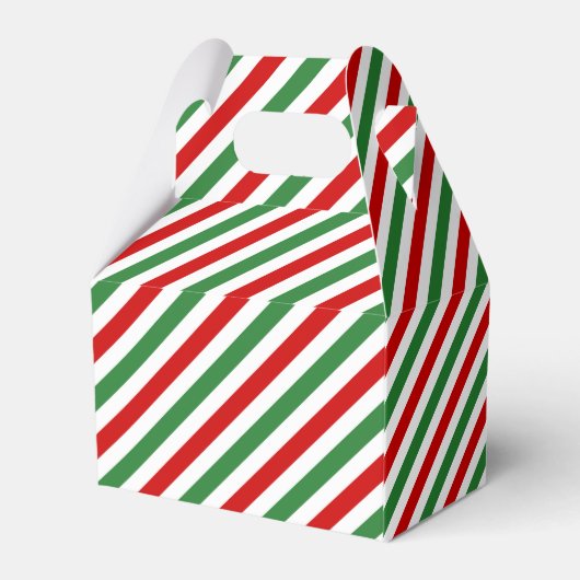 Candy Cane Christmas Stripes Red Green Geschenkschachtel (Rückseite)
