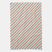 Candy Cane Christmas Stripes Red Green Geschirrtuch (Vertikal)