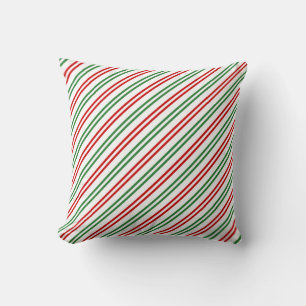Candy Cane Christmas Stripes Red Green Kissen