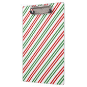 Candy Cane Christmas Stripes Red Green Klemmbrett (Links)