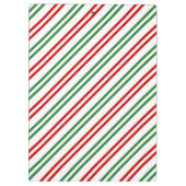 Candy Cane Christmas Stripes Red Green Klemmbrett (Rückseite)